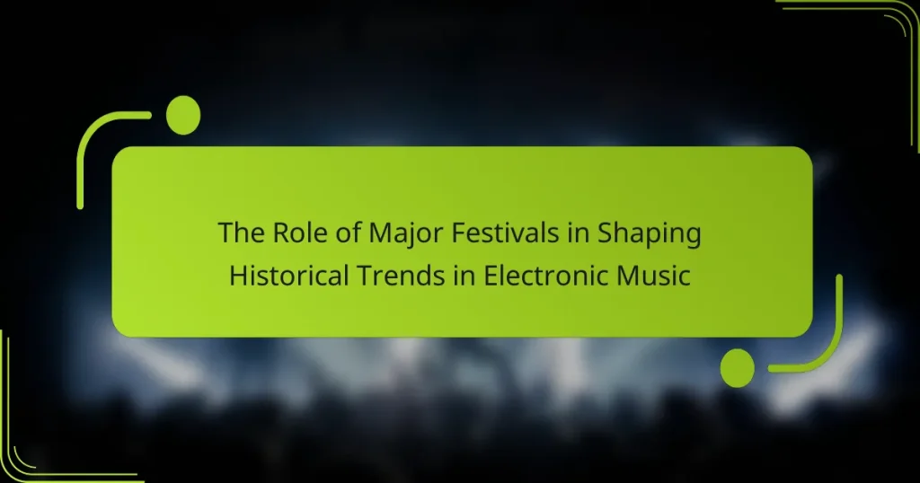 The Role of Major Festivals in Shaping Historical Trends in Electronic Music