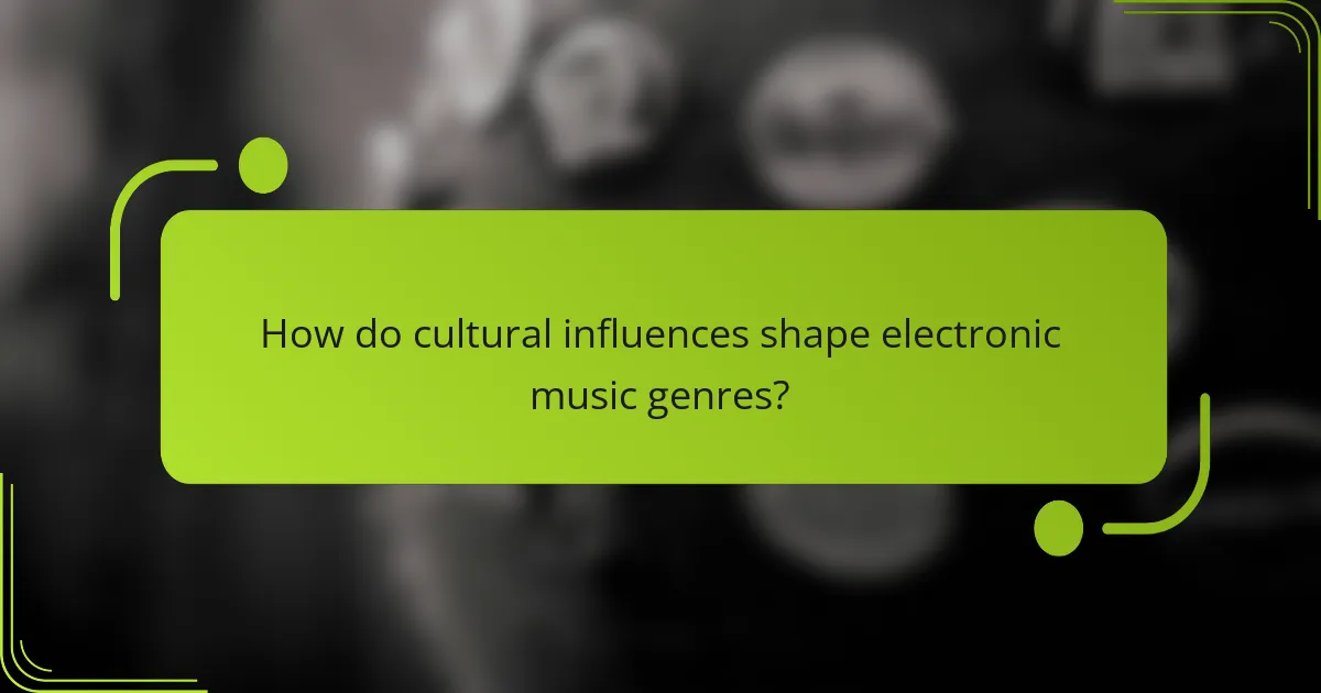 How do cultural influences shape electronic music genres?