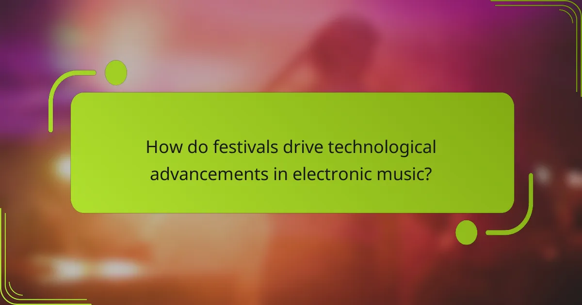 How do festivals drive technological advancements in electronic music?