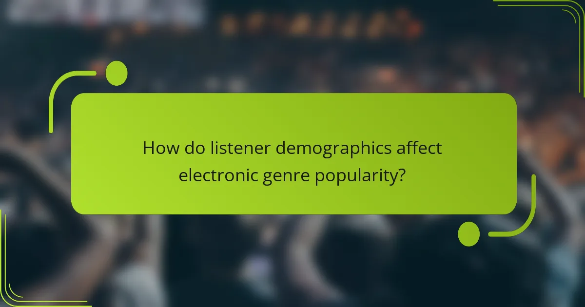 How do listener demographics affect electronic genre popularity?