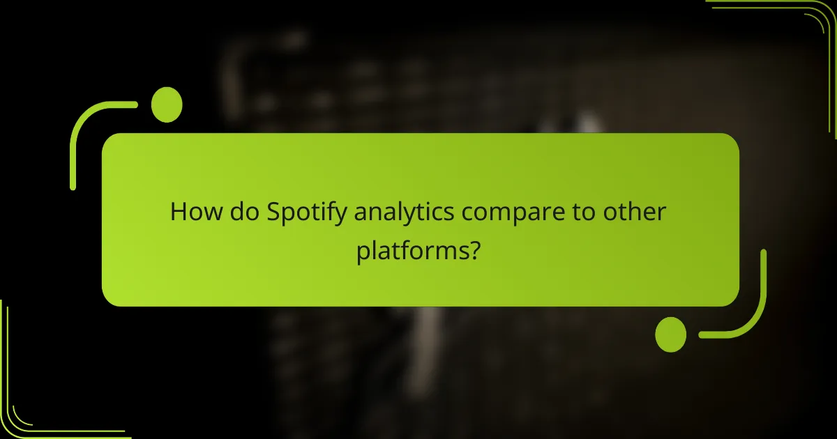 How do Spotify analytics compare to other platforms?