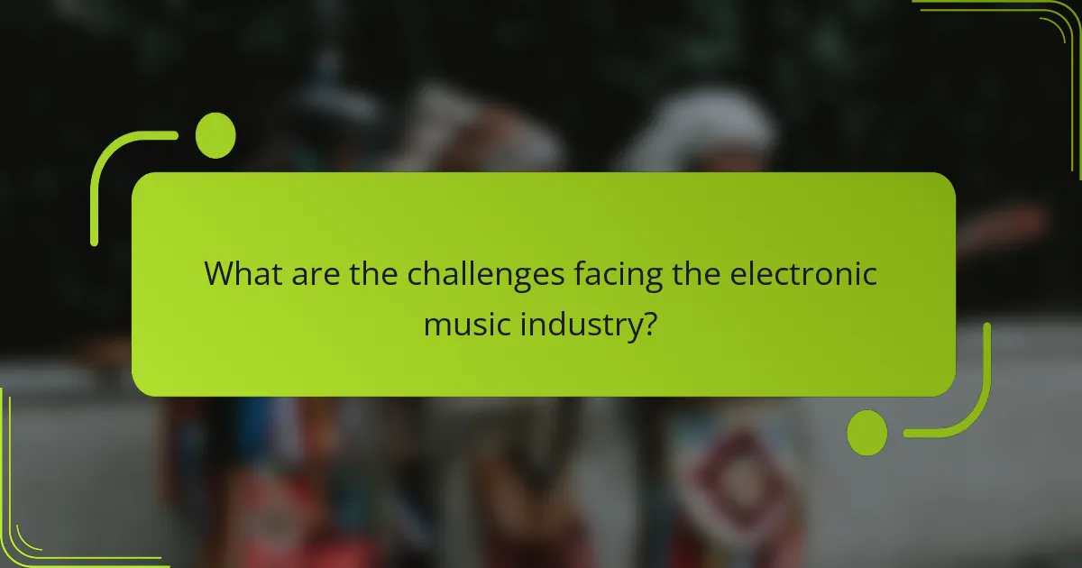 What are the challenges facing the electronic music industry?