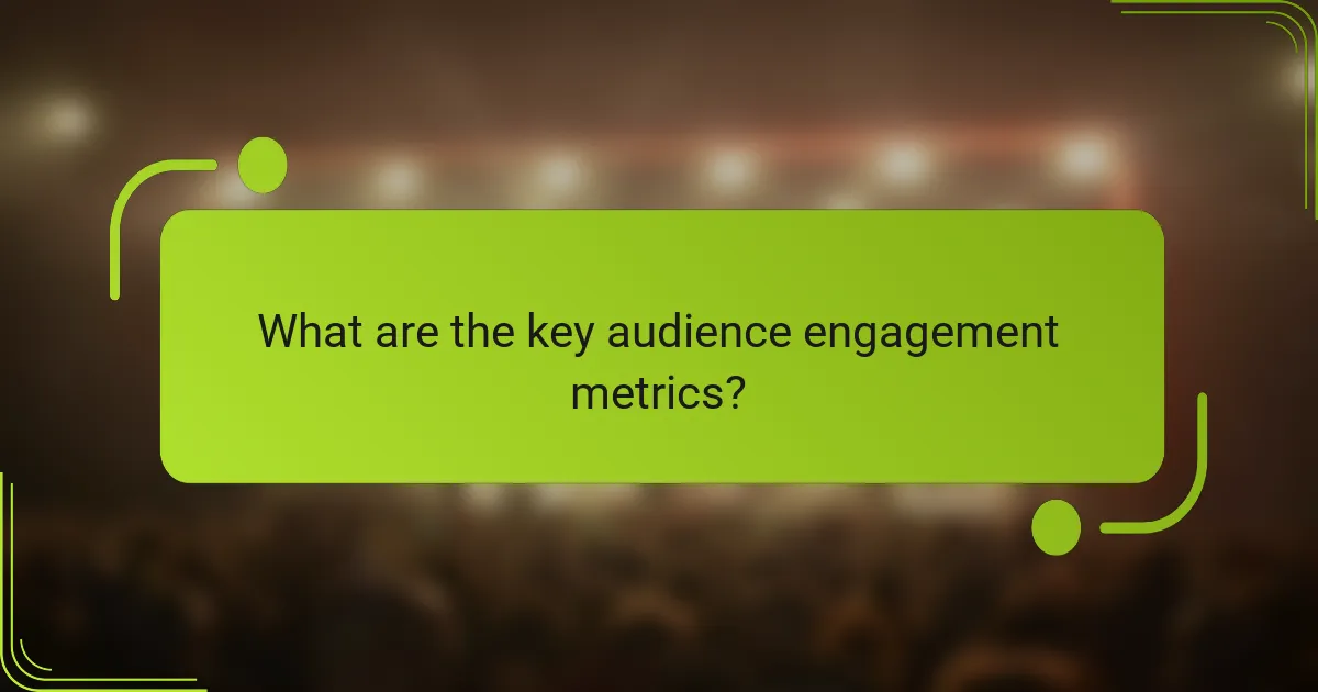 What are the key audience engagement metrics?